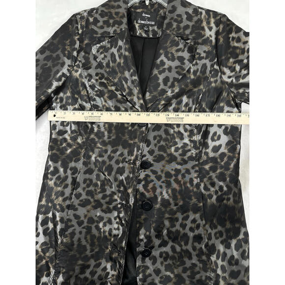 Dennis Basso Jacket Small Animal Print Long Raincoat Womens - Picture 4 of 6